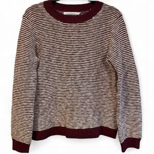 Stitches & Stripes Maroon Cotton Knit Cozy Fisherman Sweater Small NWOT